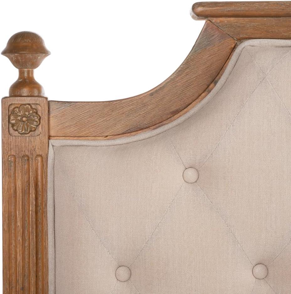 image:imageSafavieh Home Collection Tufted Velvet Rustic Oak and Beige Headboard QueenBeige