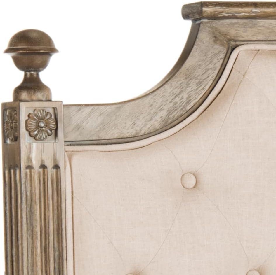 image:imageSafavieh Home Collection Tufted Velvet Rustic Oak and Beige Headboard QueenBeige