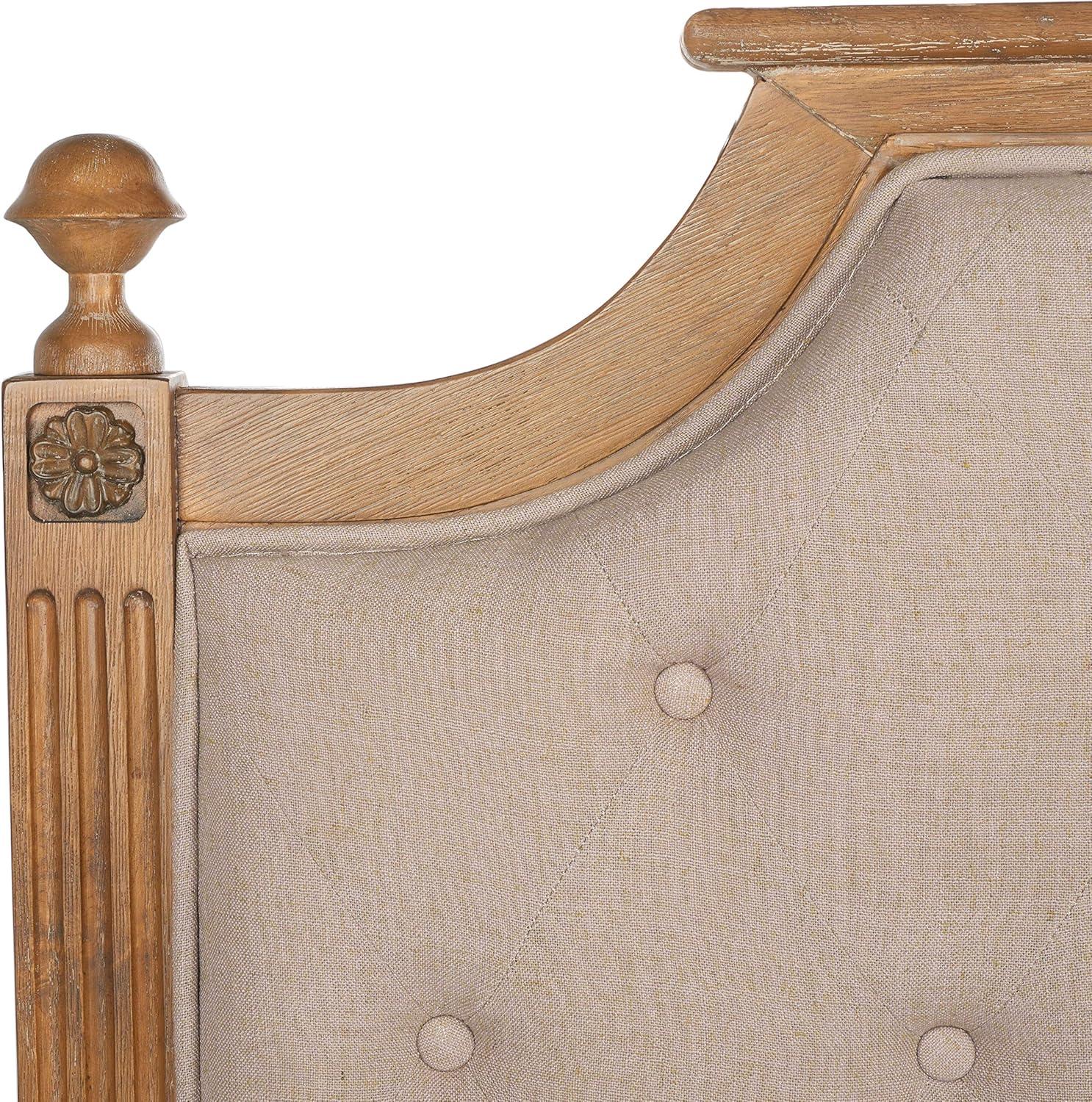 image:imageSafavieh Home Collection Tufted Velvet Rustic Oak and Beige Headboard QueenTaupe Rustic Oak