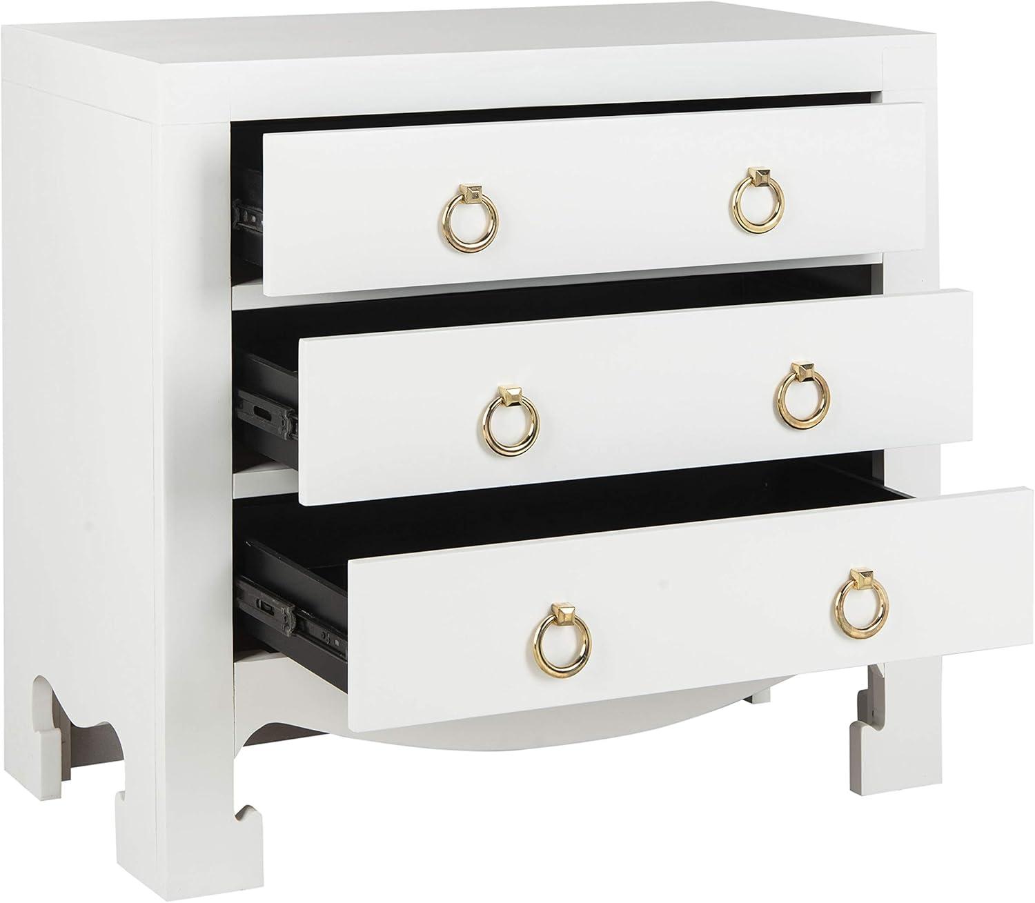 image:imageSafavieh Home Dion White and Gold 3drawer ChestWhite Gold