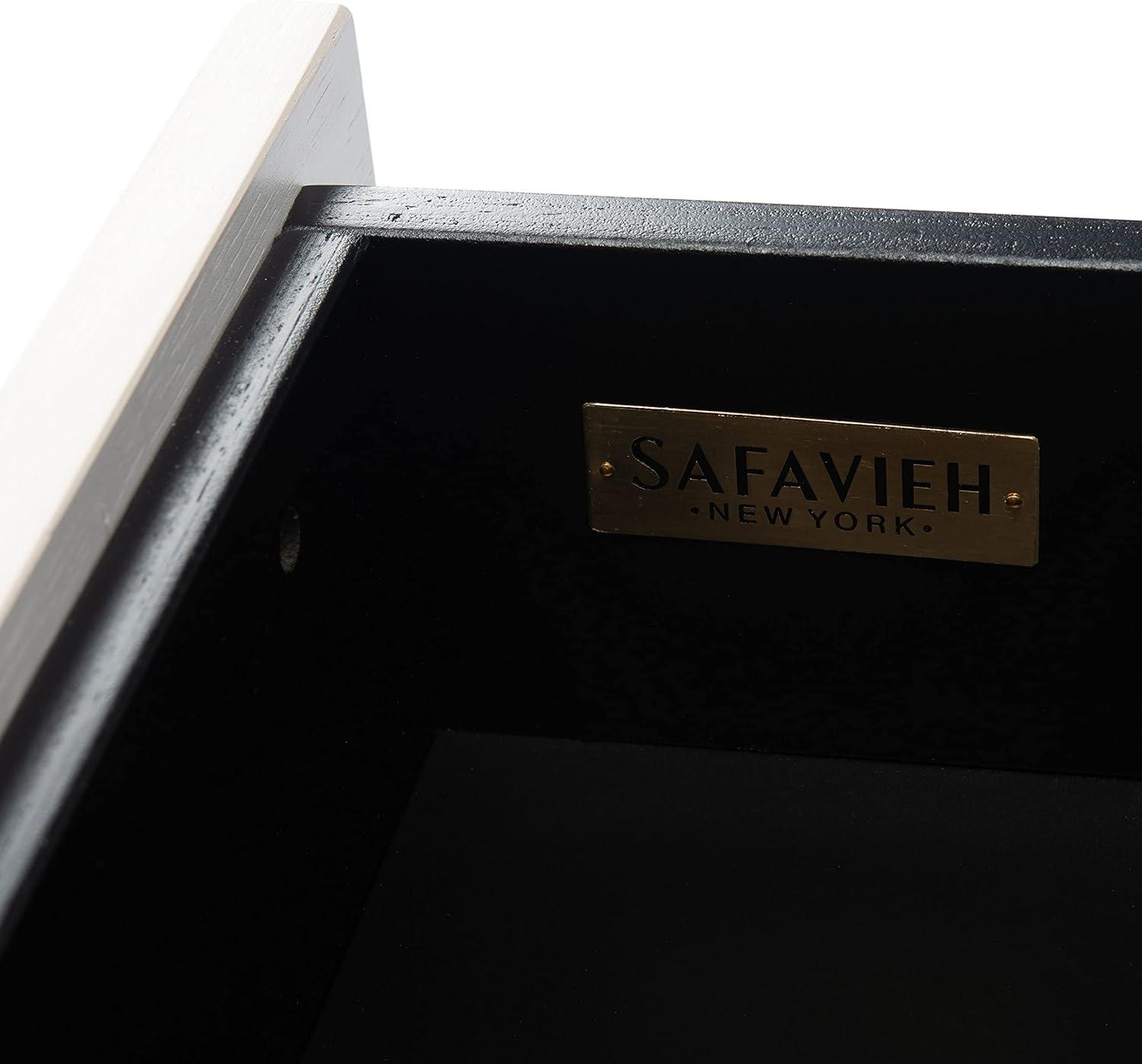 image:imageSafavieh Home Genevieve Modern Walnut and White Mahogany 2drawer NightstandBlack White Washed