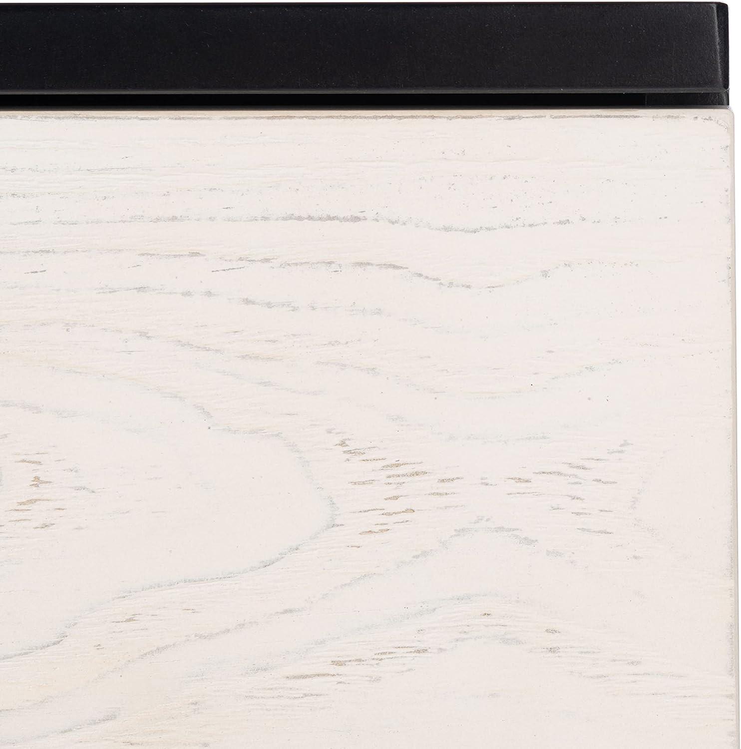 image:imageSafavieh Home Genevieve Modern Walnut and White Mahogany 2drawer NightstandBlack White Washed