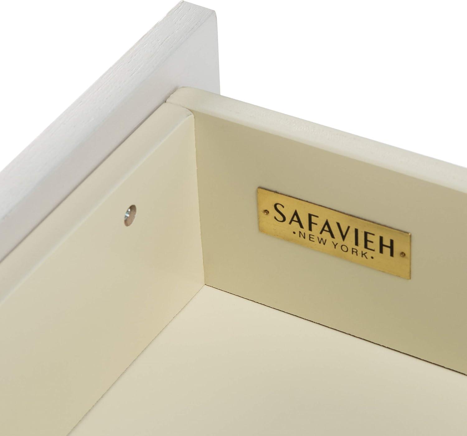 image:imageSafavieh Home Genevieve Modern Walnut and White Mahogany 2drawer NightstandCream White Washed