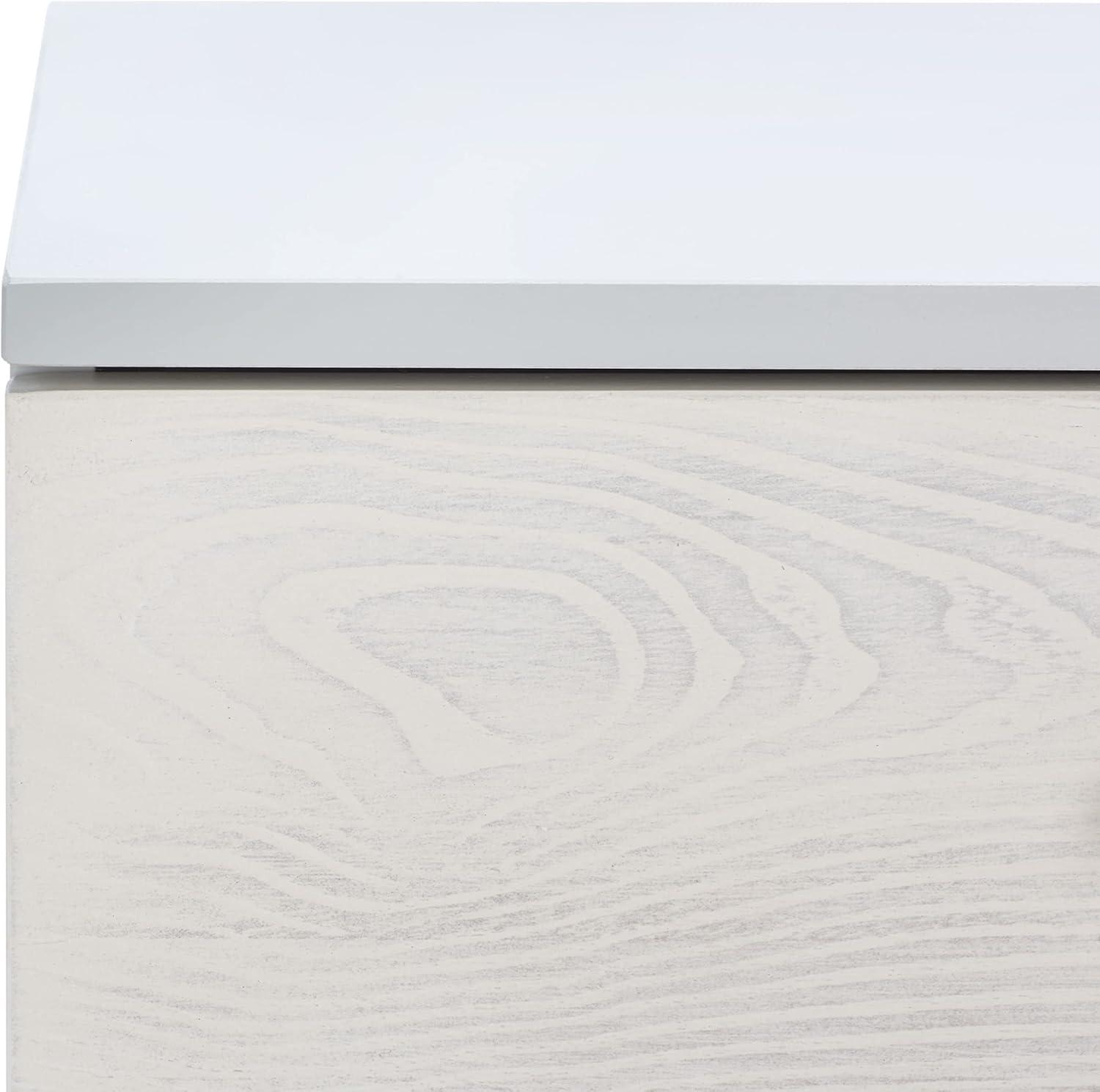 image:imageSafavieh Home Genevieve Modern Walnut and White Mahogany 2drawer NightstandGrey White Washed