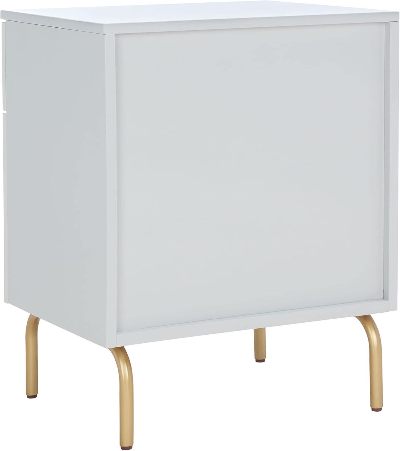 image:imageSafavieh Home Genevieve Modern Walnut and White Mahogany 2drawer NightstandGrey White Washed