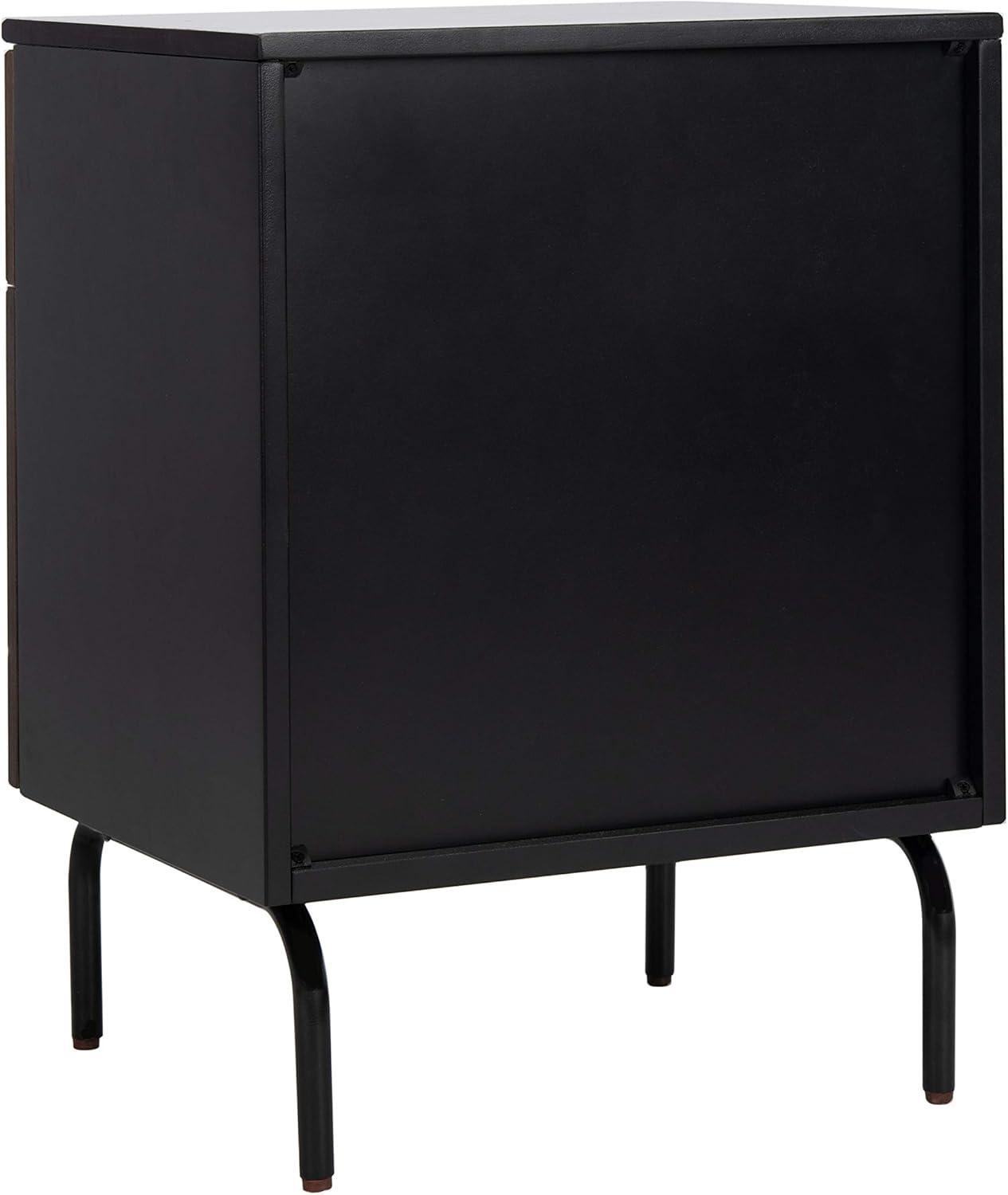 image:imageSafavieh Home Genevieve Modern Walnut and White Mahogany 2drawer NightstandWalnut Black