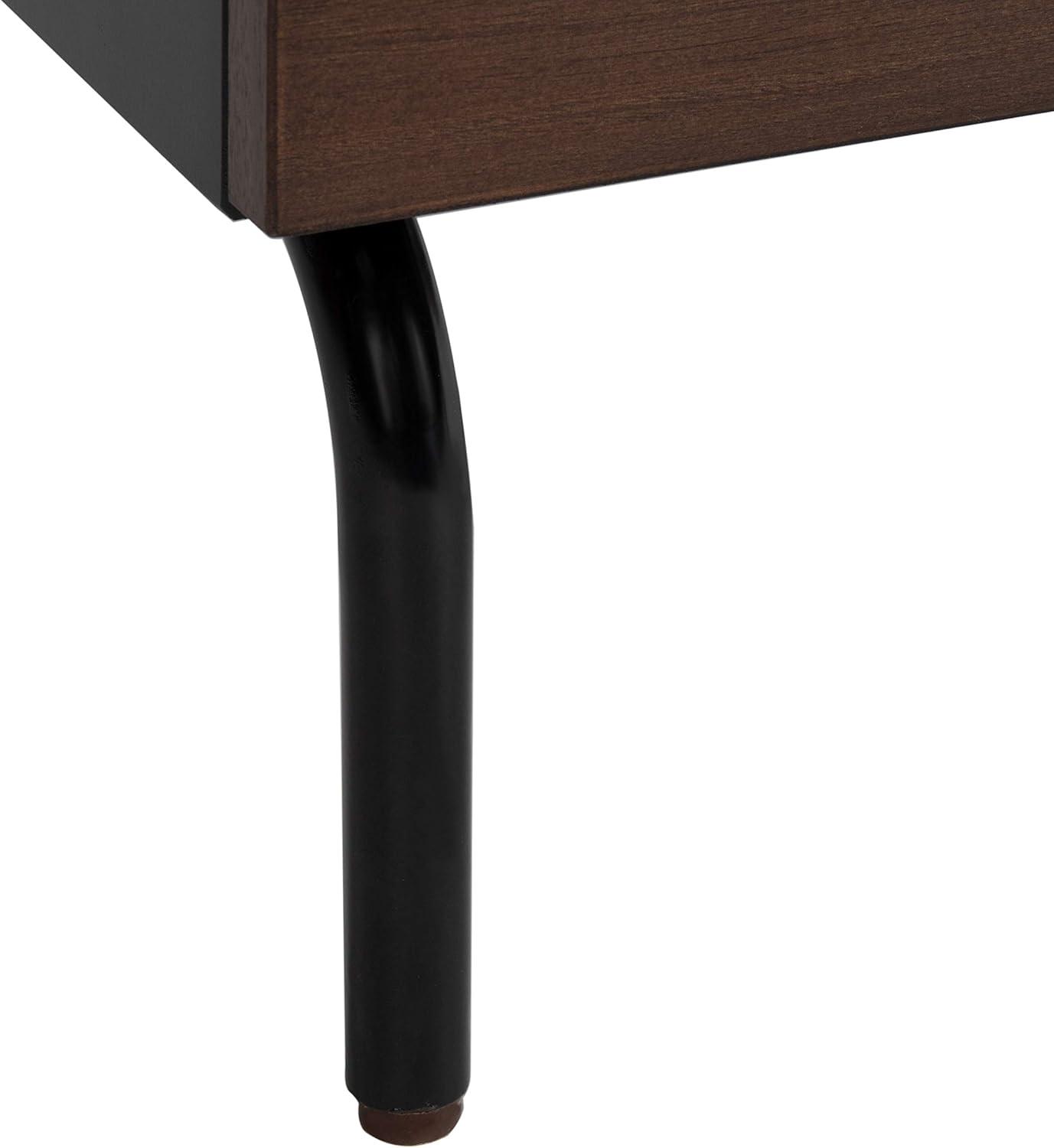 image:imageSafavieh Home Genevieve Modern Walnut and White Mahogany 2drawer NightstandWalnut Black