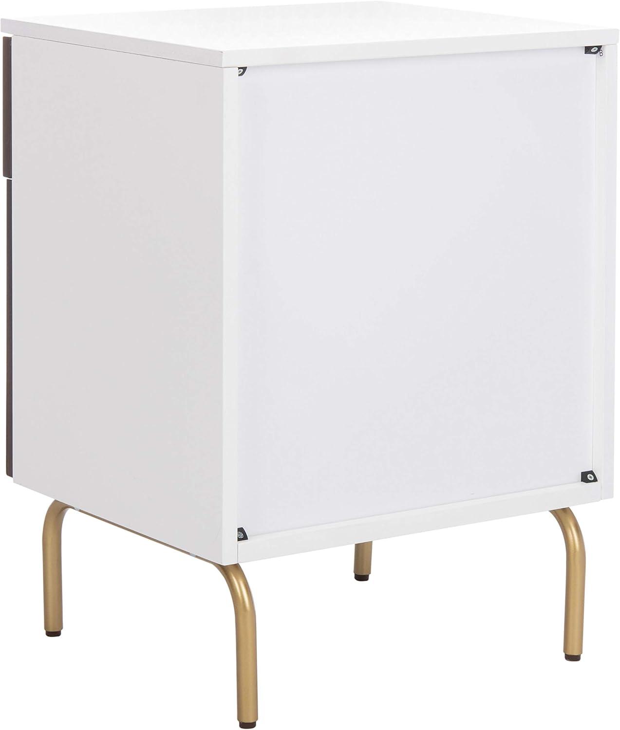 image:imageSafavieh Home Genevieve Modern Walnut and White Mahogany 2drawer NightstandWalnut White