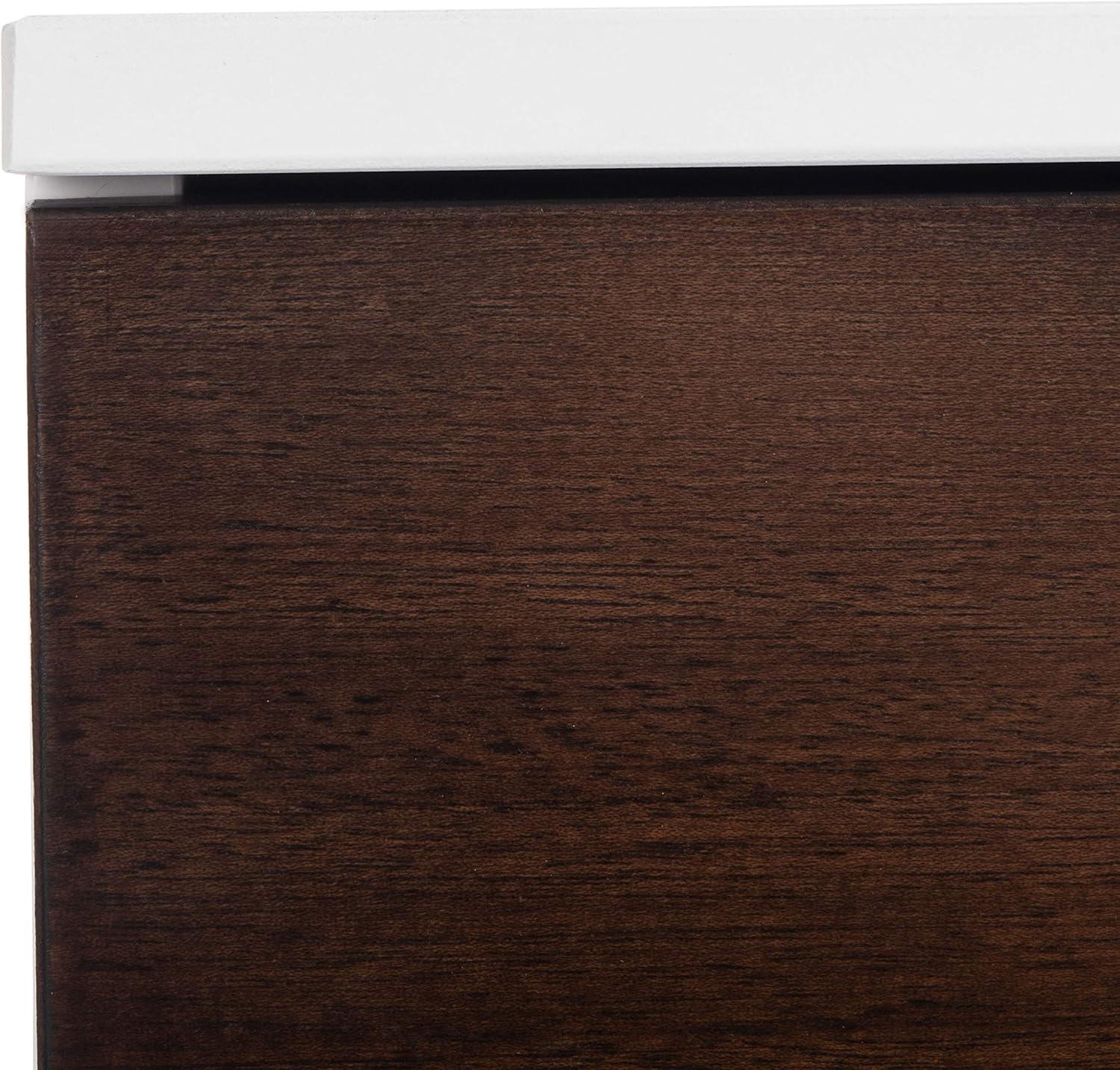 image:imageSafavieh Home Genevieve Modern Walnut and White Mahogany 2drawer NightstandWalnut White