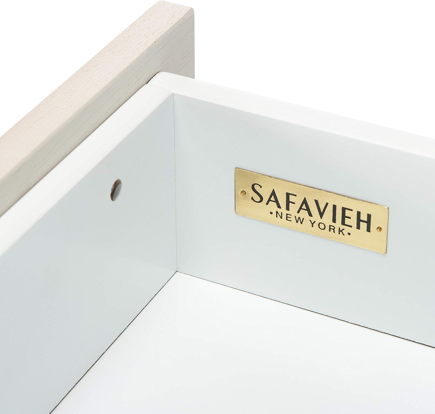 image:imageSafavieh Home Genevieve Modern Walnut and White Mahogany 2drawer NightstandWhite White Washed