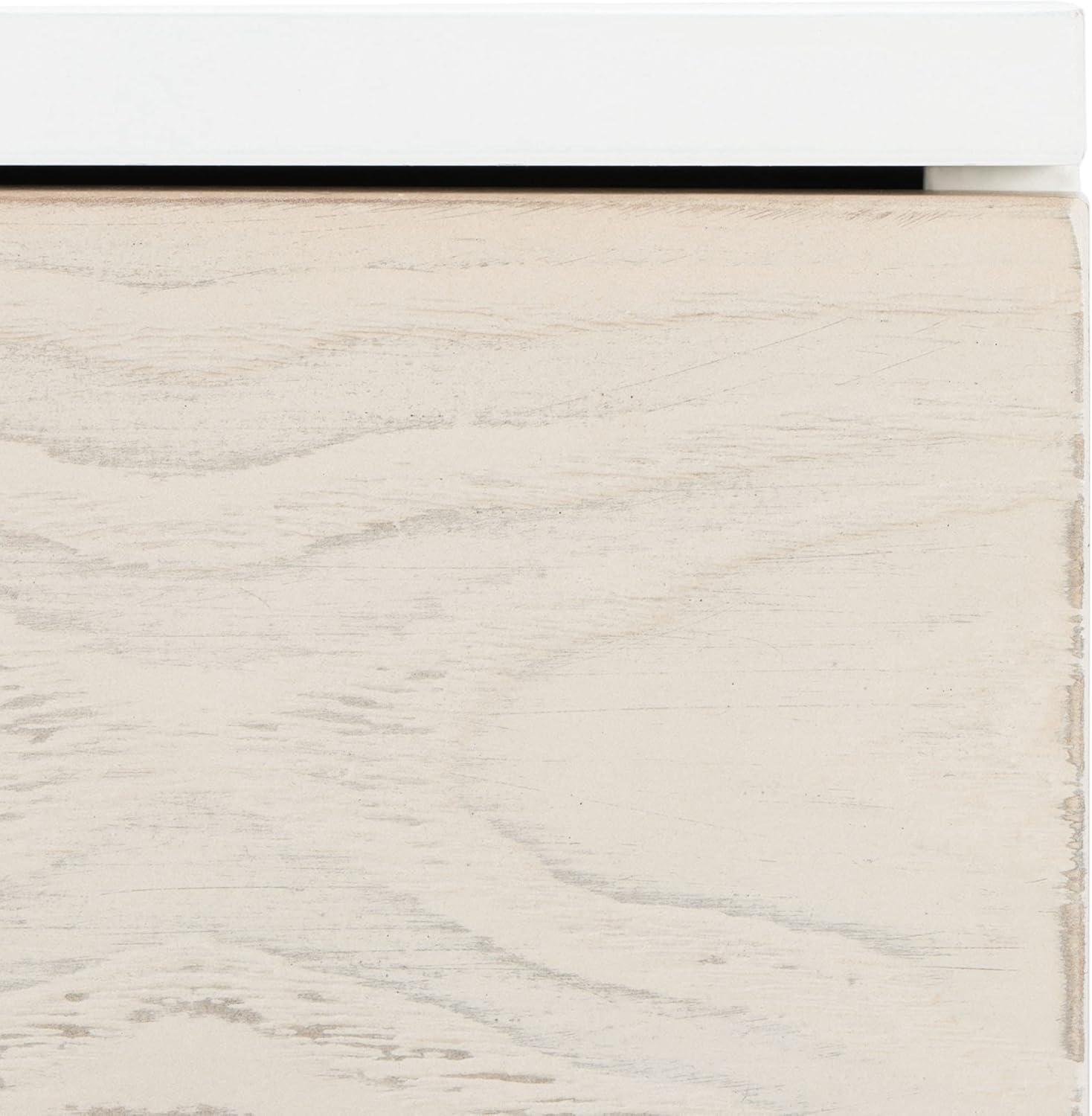image:imageSafavieh Home Genevieve Modern Walnut and White Mahogany 2drawer NightstandWhite White Washed