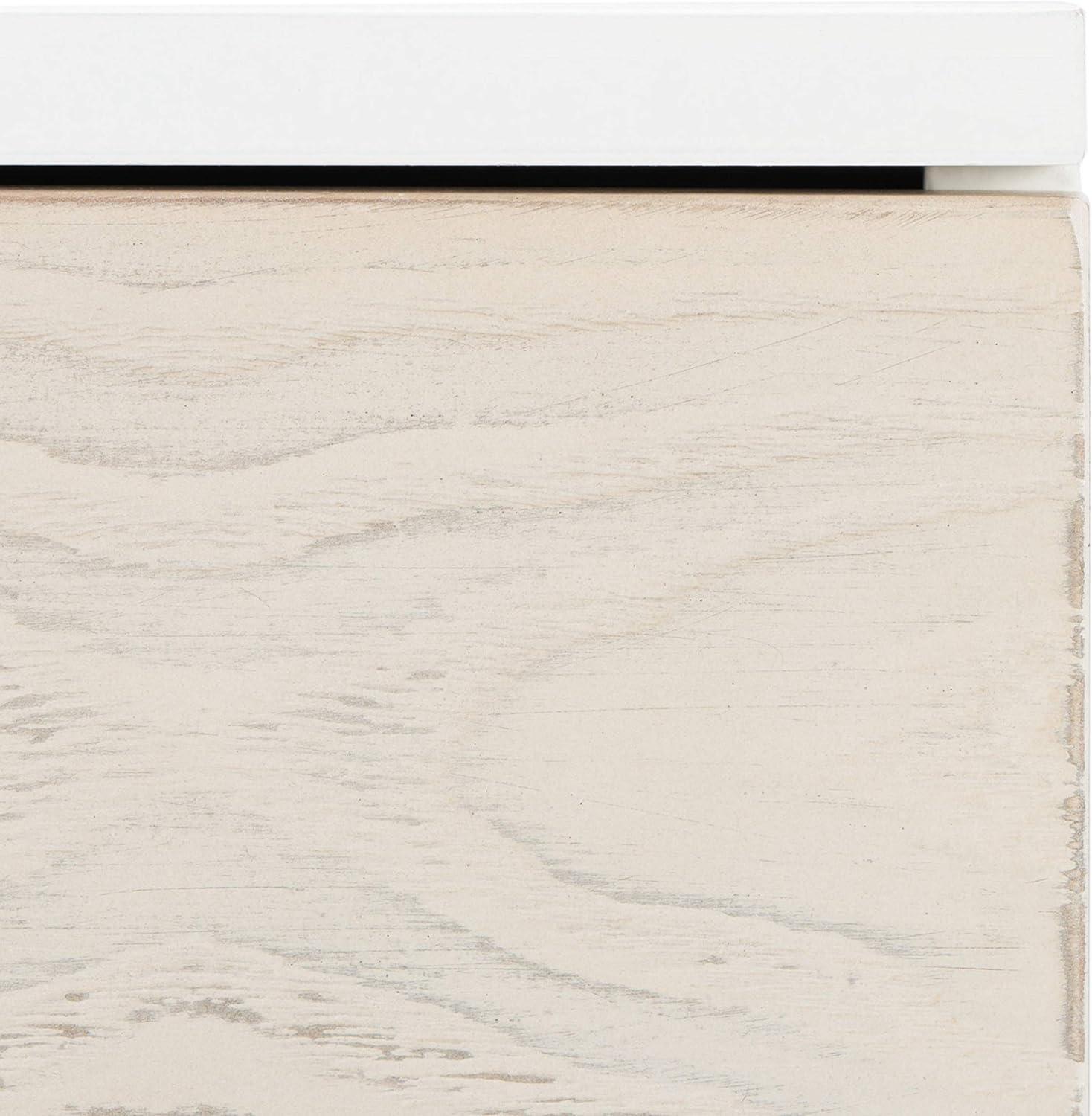 image:imageSafavieh Home Genevieve Modern Walnut and White Mahogany 2drawer NightstandWhite White Washed