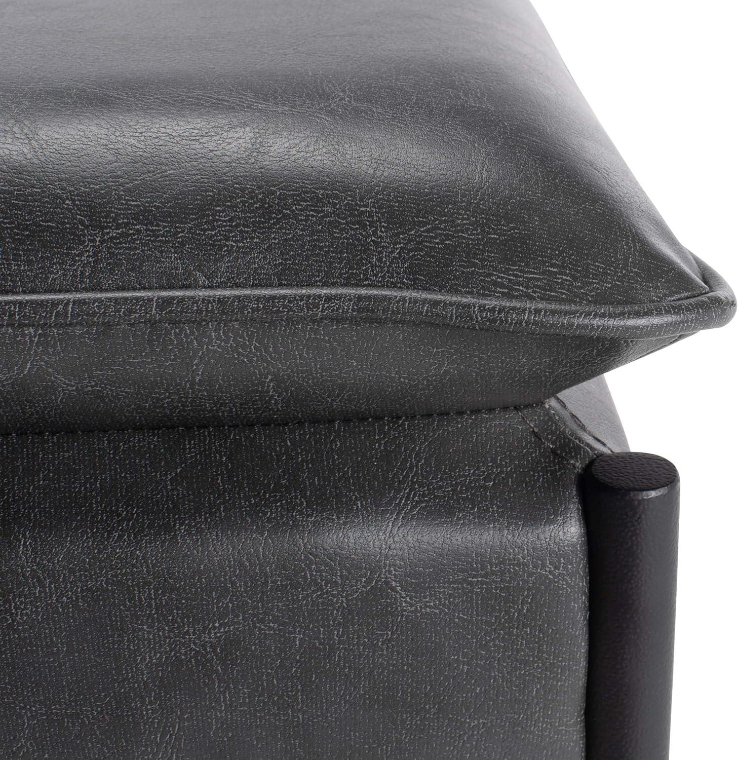 image:imageSafavieh Home Kara 50inch Light Beige and Black Cushioned XBenchGrey Black