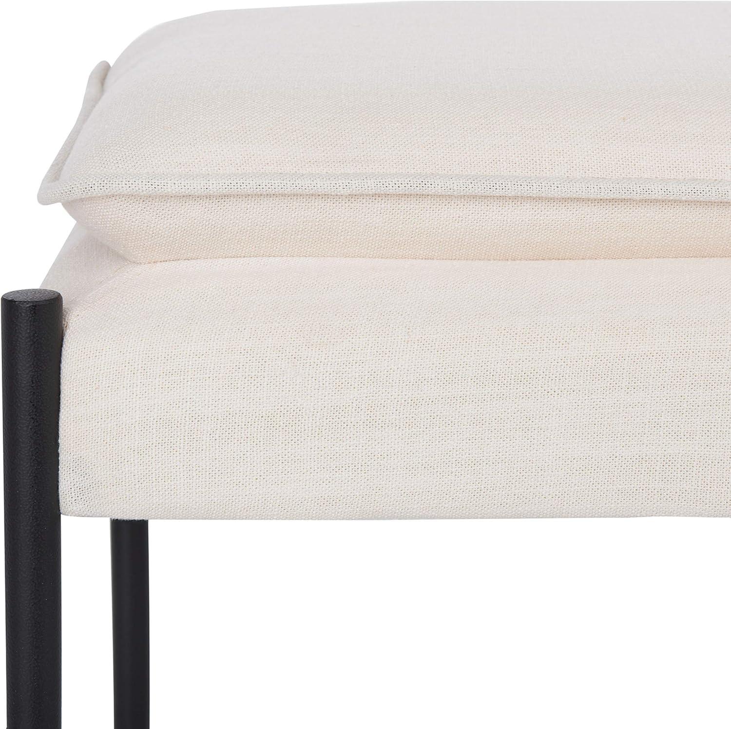 image:imageSafavieh Home Kara 50inch Light Beige and Black Cushioned XBenchLight Beige Black