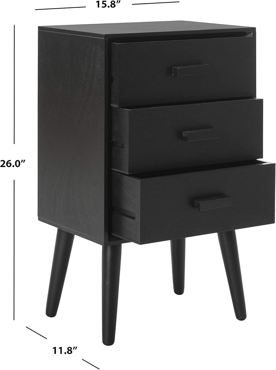 image:imageSafavieh Home Pomona Modern Black 3drawer ChestBlack