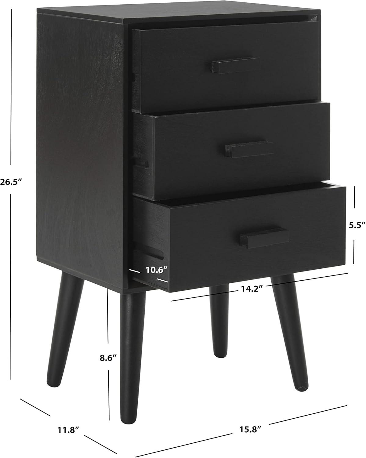 image:imageSafavieh Home Pomona Modern Black 3drawer ChestBlack