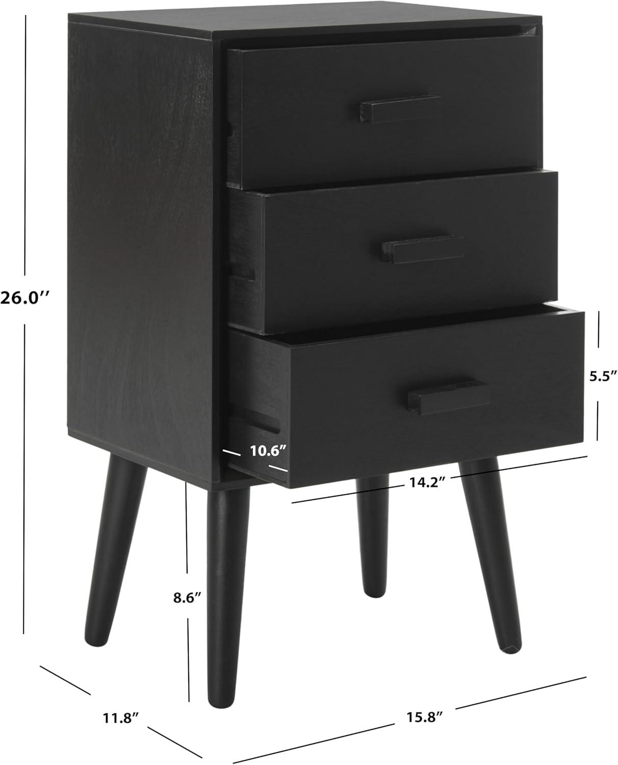 image:imageSafavieh Home Pomona Modern Black 3drawer ChestBlack
