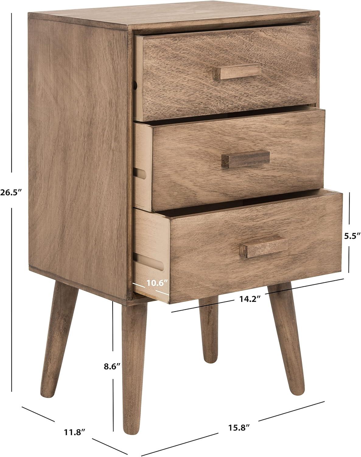 image:imageSafavieh Home Pomona Modern Black 3drawer ChestChocolate