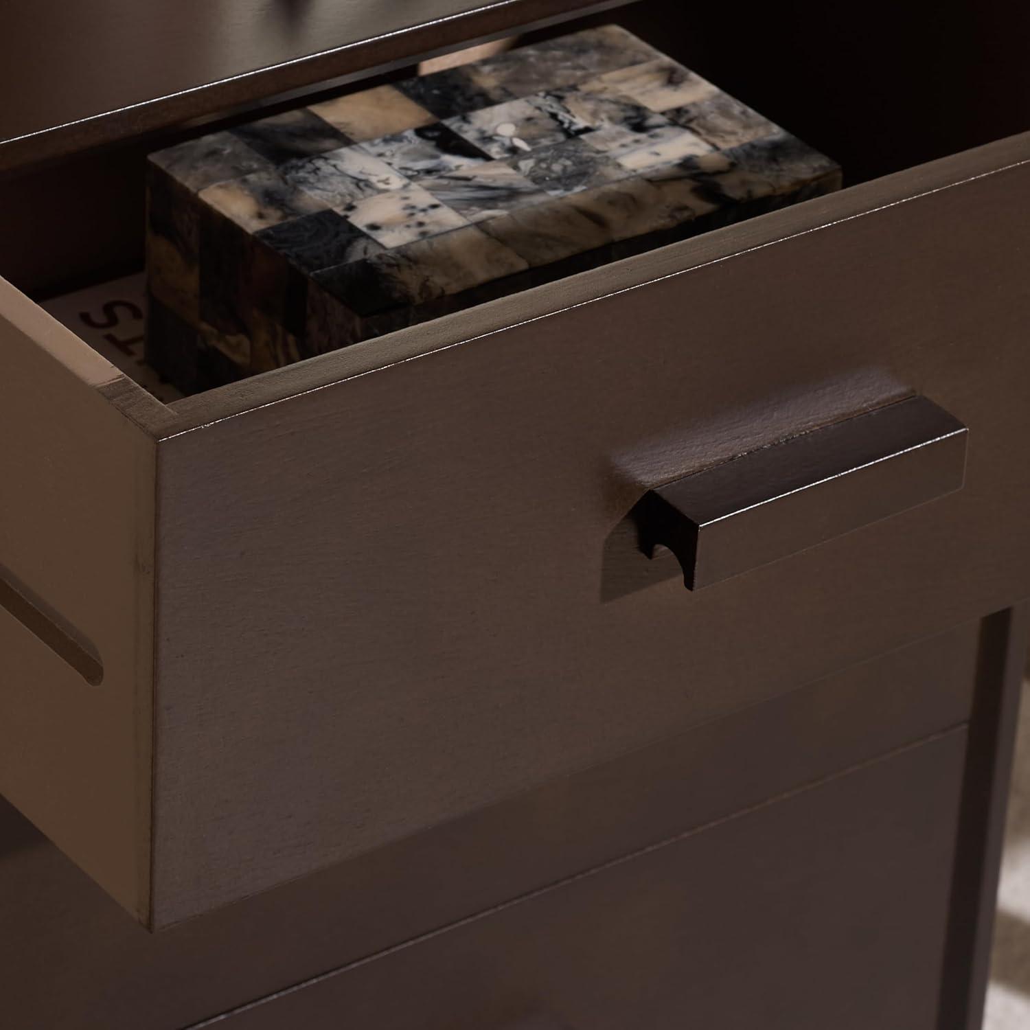 image:imageSafavieh Home Pomona Modern Black 3drawer ChestDark Chocolate