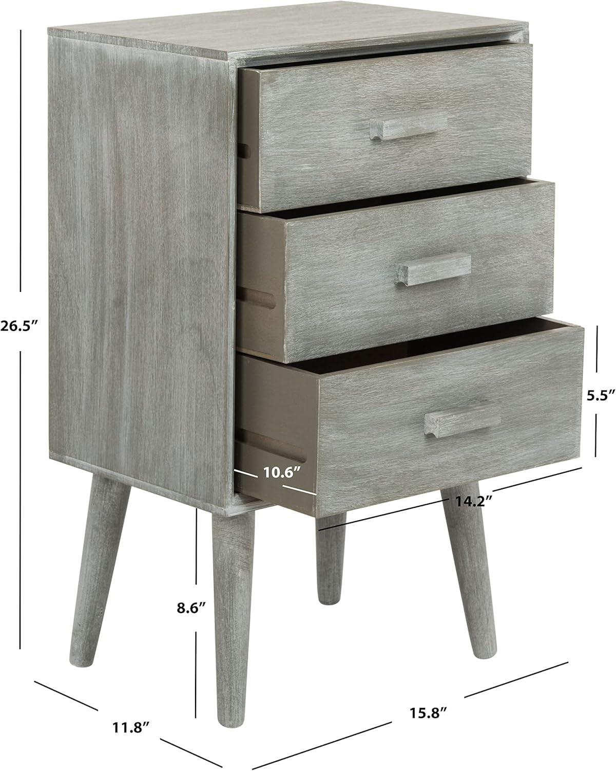 image:imageSafavieh Home Pomona Modern Black 3drawer ChestSlate Grey
