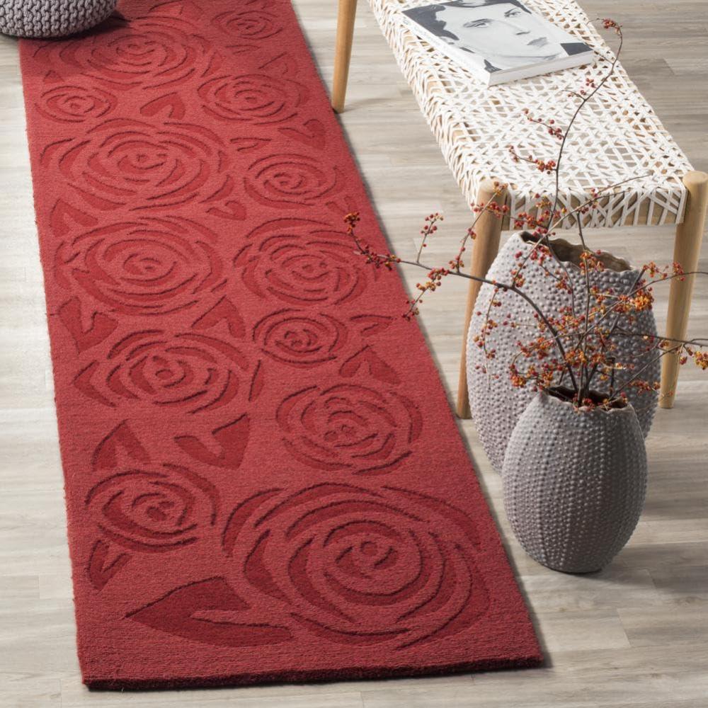 image:imageMartha Stewart x SAFAVIEH Area Rug Collection 4 x 6 Saguaro Handmade Wool Ideal for Living Room Foyer Bedroom Accent Space MSR4618DVermillion