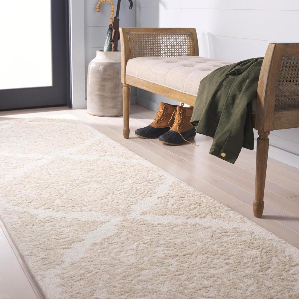 image:imageMartha Stewart x SAFAVIEH Area Rug Collection 8 x 10 Ivory amp Beige Handmade Wool Ideal for Living Room Bedroom Office Dining Space MSR3376BIvoryBeige