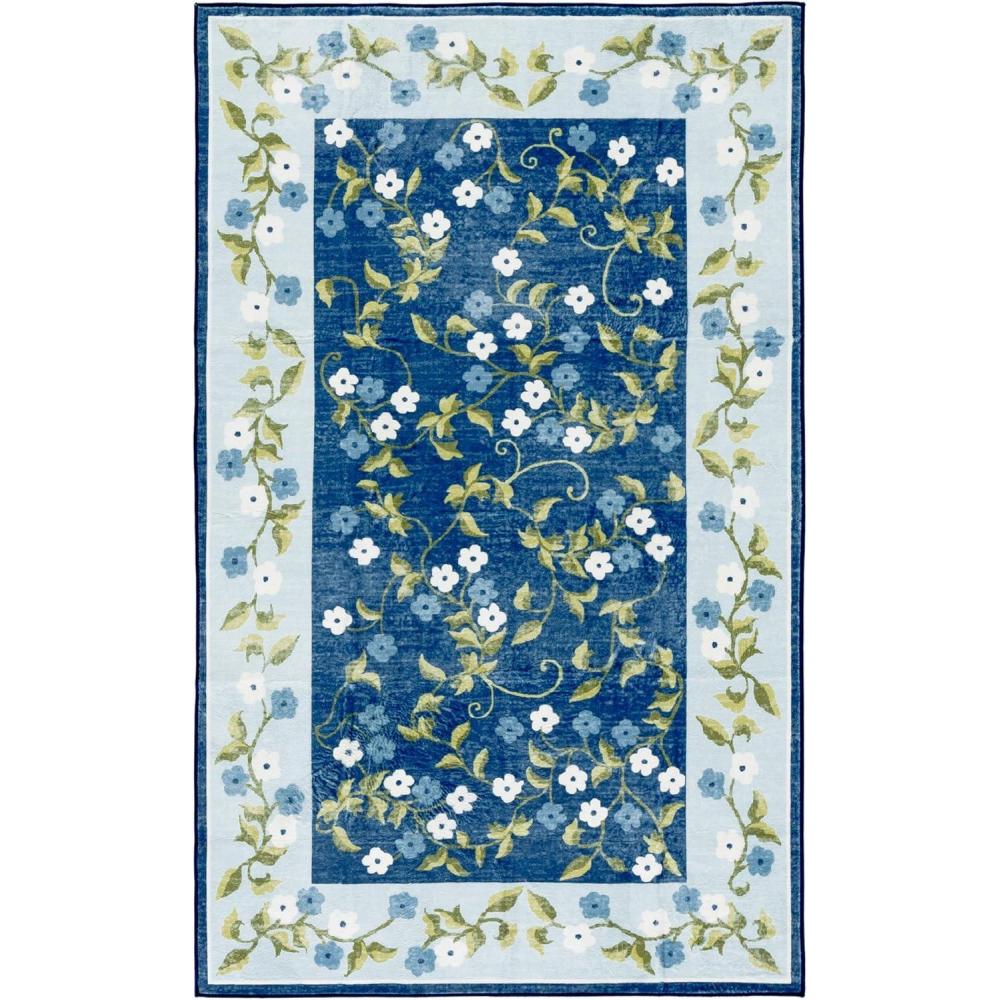 image:imageMartha Stewart x SAFAVIEH Machine Washable Area Rug Collection 5 x 8 Rust amp Gold Slip Resistant amp Easy Cleaning Ideal for Ideal for Living Room Bedroom Dining Space MSRW195QDark BlueLight Blue