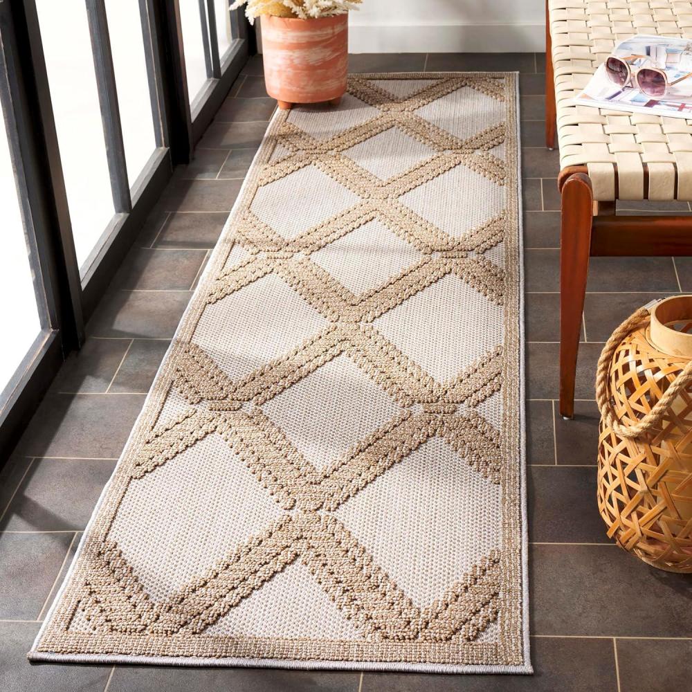 image:imageMartha Stewart x SAFAVIEH Outdoor Area Rug Collection 9 x 12 Beige amp Brown Weather Resistant amp Washable Ideal for Patio Backyard Mudroom Deck Dining Space MSRO226BBeigeBrown
