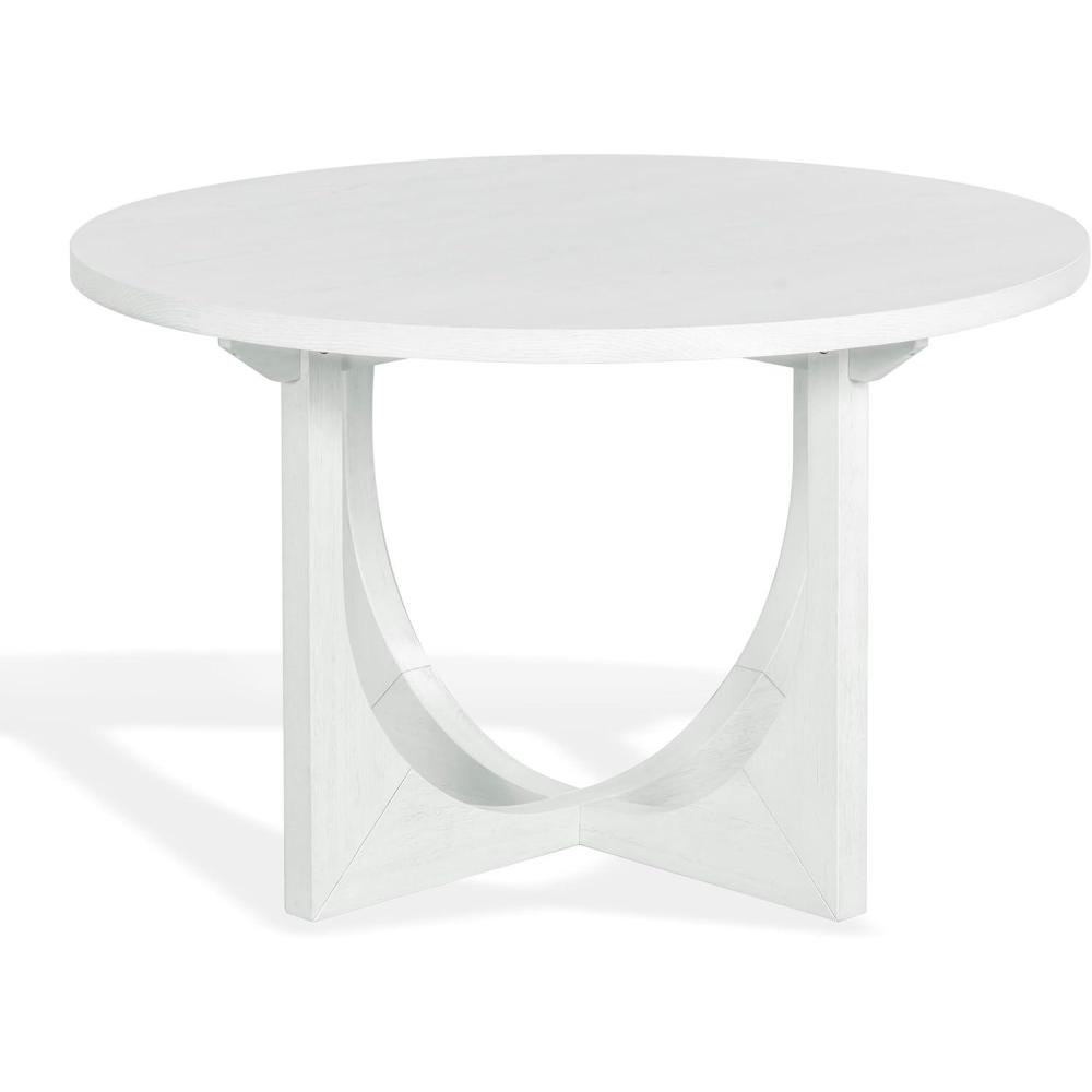image:imageSAFAVIEH Couture Collection Clarastella White Round Wood Dining Table Modern Pedestal Dining Table SFV4273AWhite