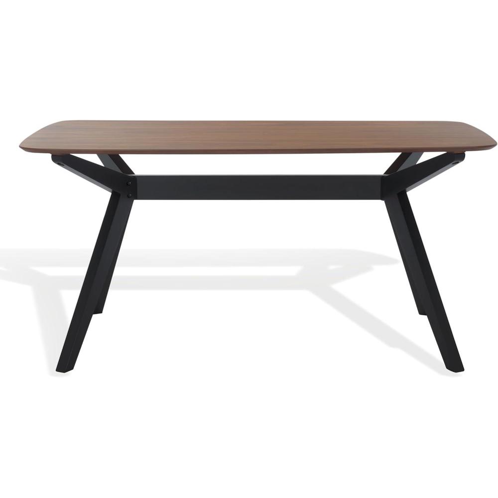 image:imageSAFAVIEH Couture Collection Divya Walnut amp Black Rectangle Wood Dining Table Modern TwoTone Design Seats up to 6 SFV6711AWalnutBlack