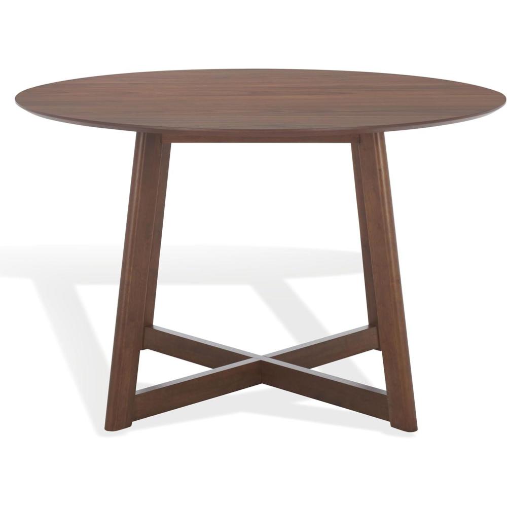 image:imageSAFAVIEH Couture Collection Jessbrina Walnut Brown Round Wood Dining Table Modern Design Seats up to 4 SFV6701AWalnut