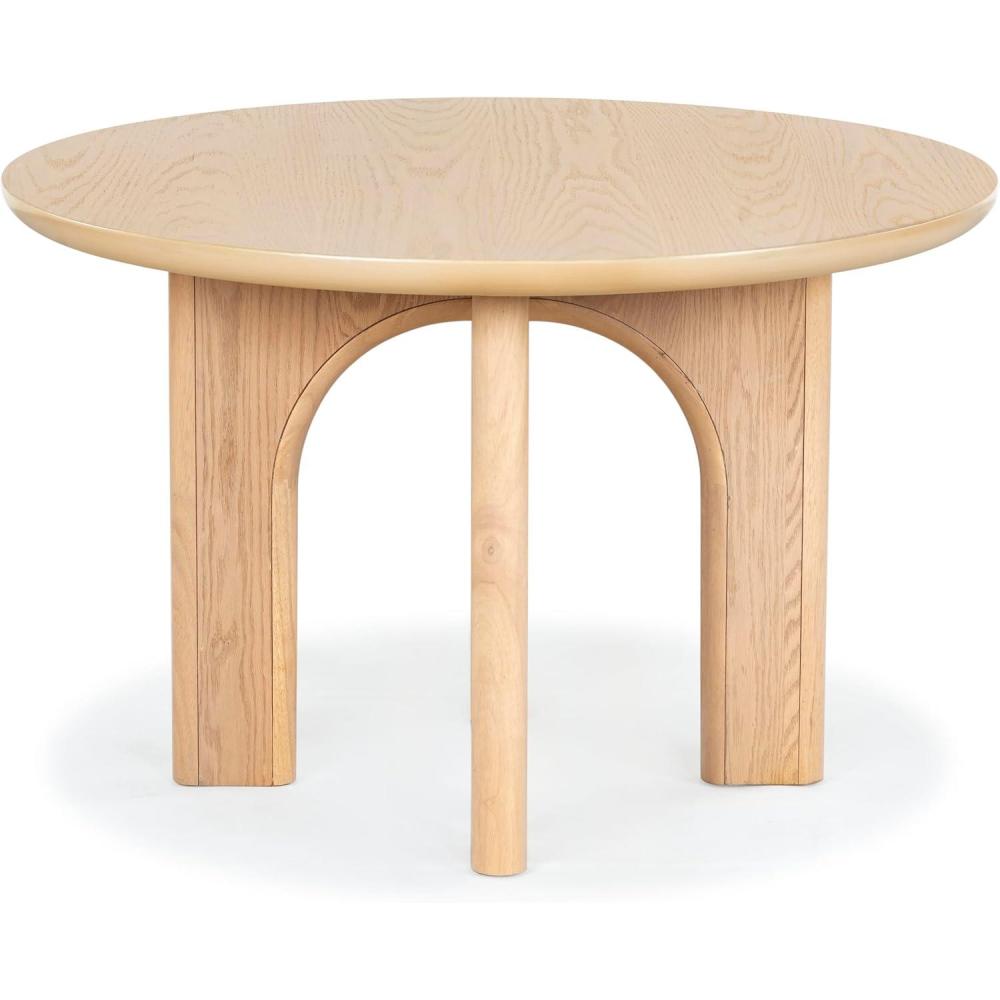 image:imageSAFAVIEH Couture Collection Olivetta Oak Round Wood Dining Table Classic Design Seats up to 4 SFV2201AOak