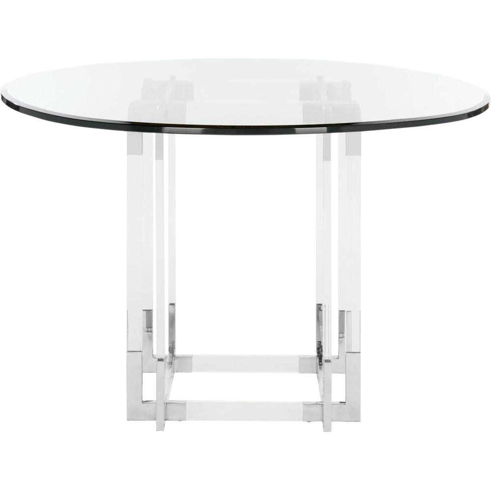 image:imageSAFAVIEH Couture Collection Reiner Round Acrylic Dining Table Gold Metal Base Modern Clear Design DUP1006A54SilverClear