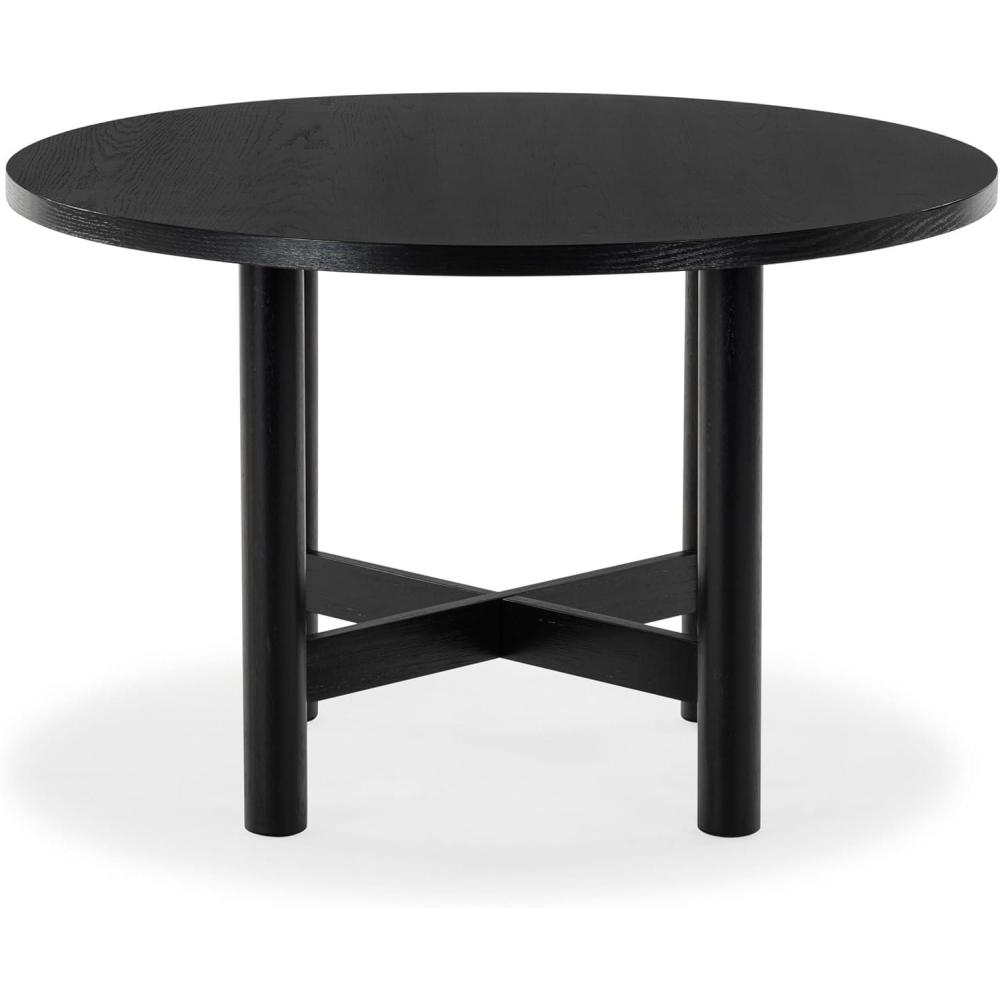 image:imageSAFAVIEH Couture Collection Ruthanne Black Round Wood Dining Table Classic Design Seats up to 4 SFV2192BBlack