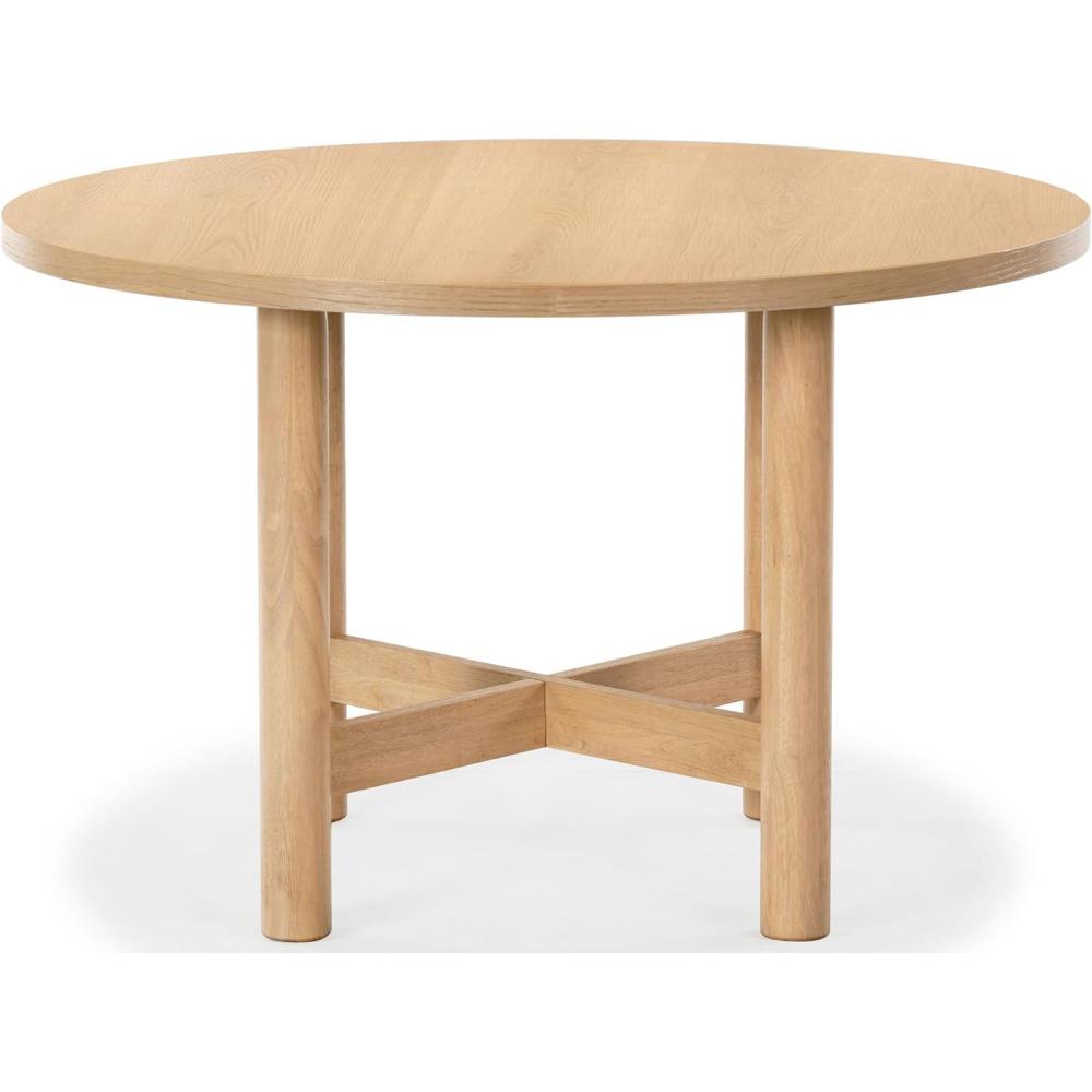 image:imageSAFAVIEH Couture Collection Ruthanne Black Round Wood Dining Table Classic Design Seats up to 4 SFV2192BOak