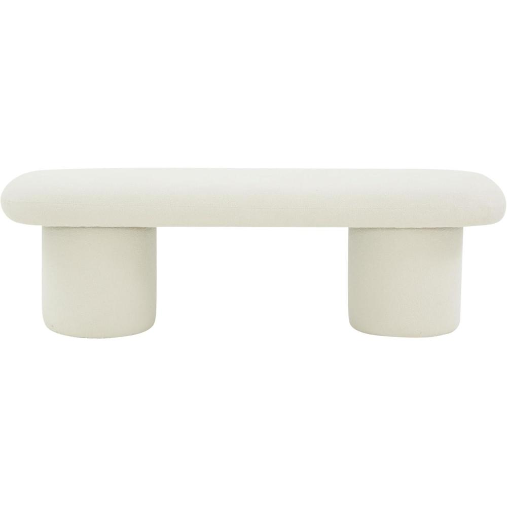 image:imageSAFAVIEH Couture Collection Cassandralee Contemporary Ivory Boucle Bench Fully Assembled