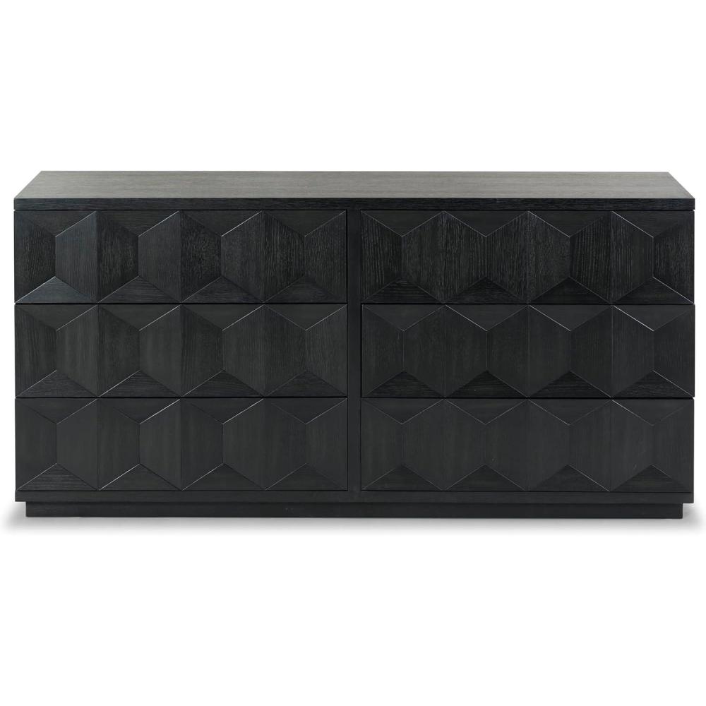 image:imageSAFAVIEH Couture Collection Deziree Natural 6Drawer Dresser Fully AssembledBlack