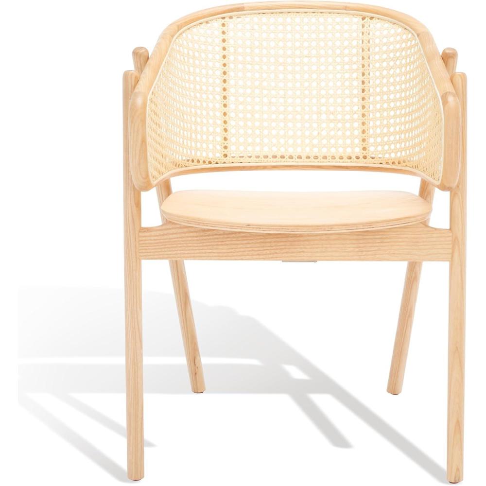 image:imageSAFAVIEH Couture Collection Emmy Tropical Coastal Natural Rattan Back Dining ChairNatural