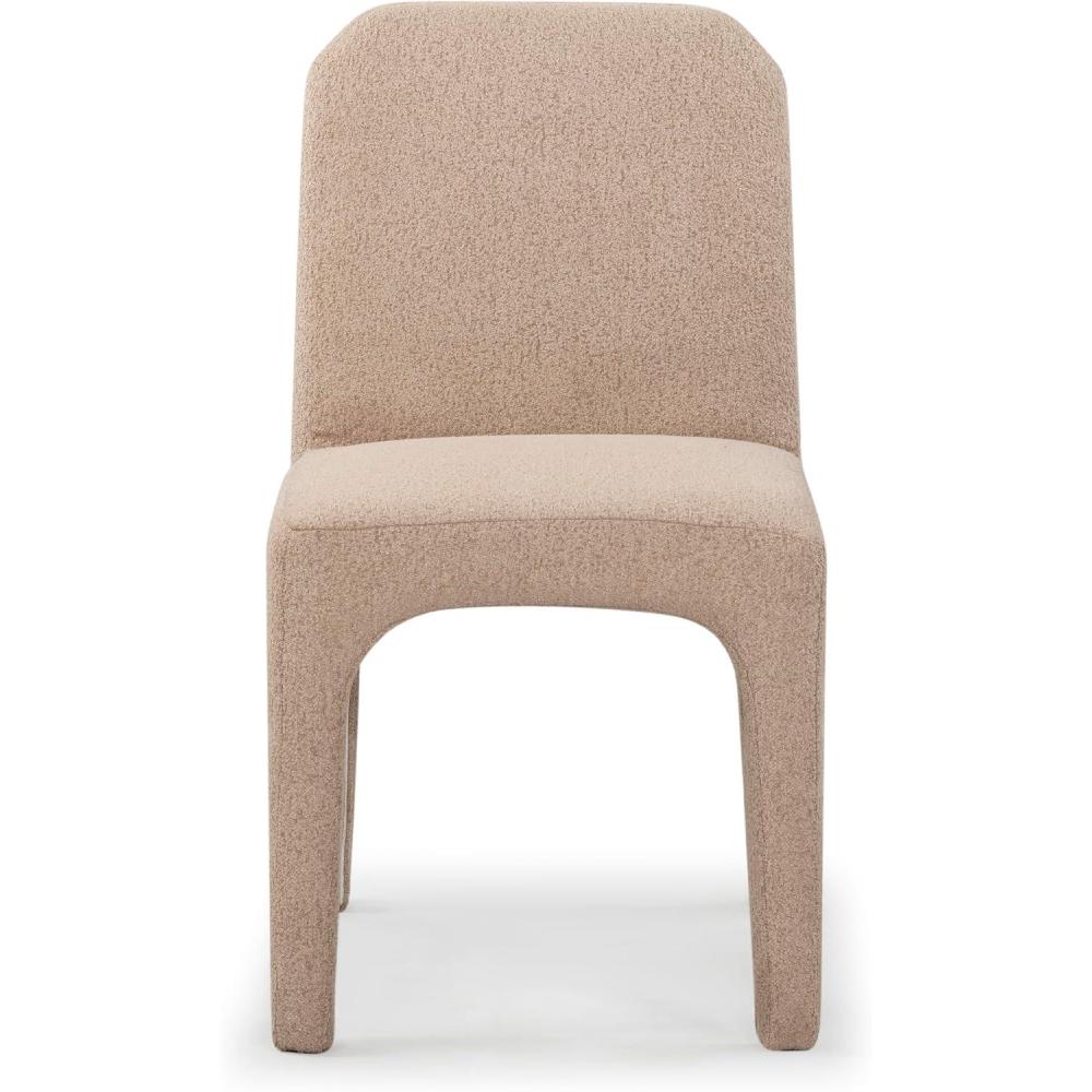 image:imageSAFAVIEH Couture Collection Maricelle White BoucleBlack Dining Chair Set of 2 Fully AssembledLight Brown