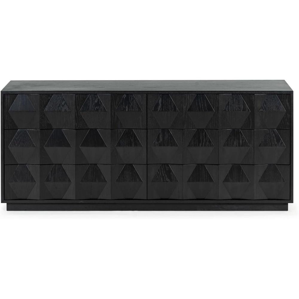 image:imageSAFAVIEH Couture Collection Riabelle Black 6Drawer Dresser Fully AssembledBlack