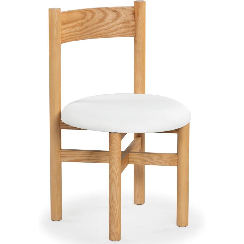 image:imageSAFAVIEH Couture Collection Tayla NaturalWhite Linen Dining Chair Fully AssembledNaturalWhite