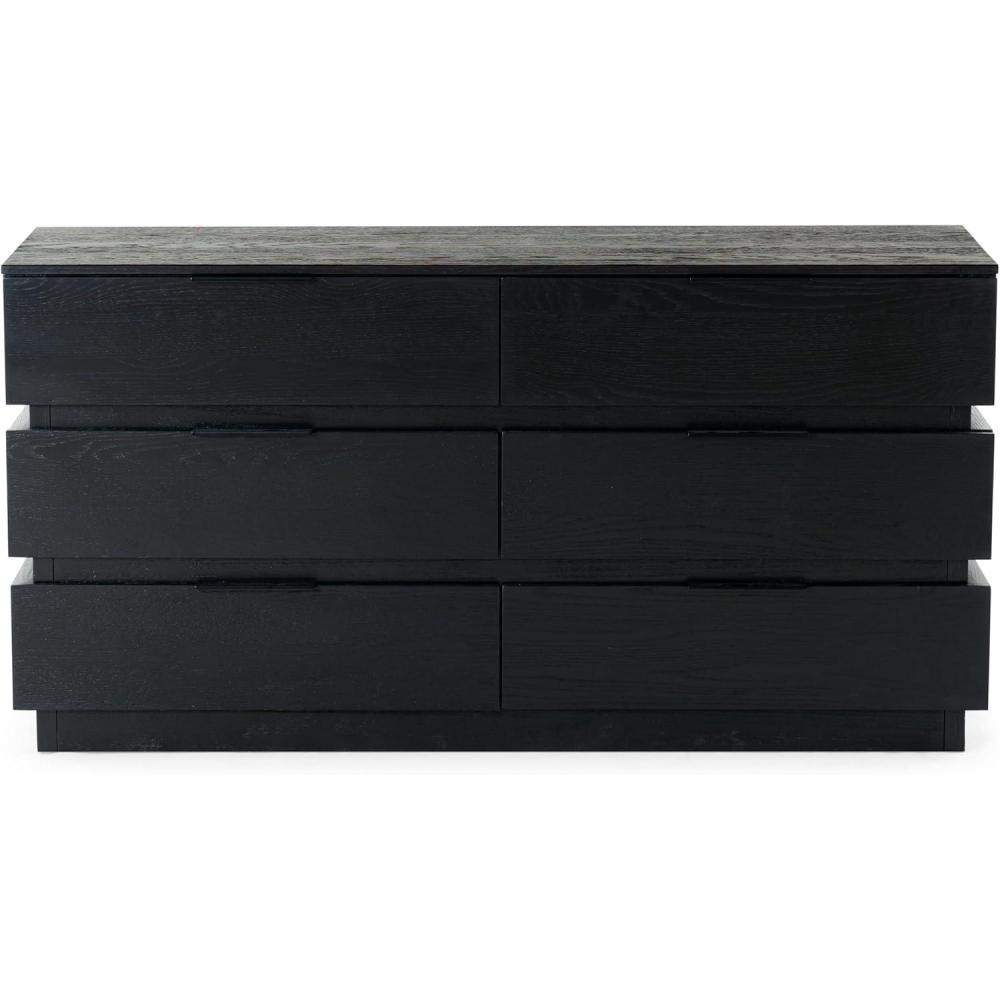 image:imageSAFAVIEH Couture Collection Titus Black 6Drawer Stacked Dresser Fully AssembledBlack