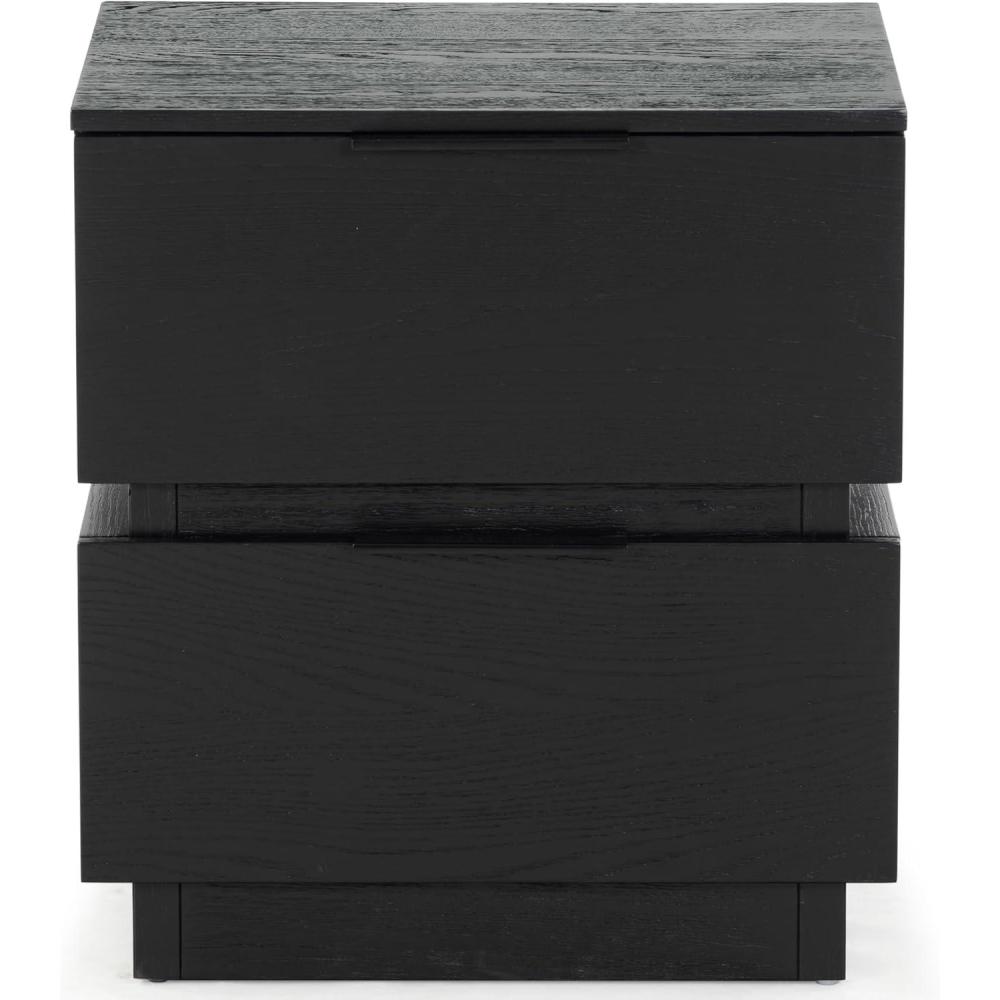 image:imageSAFAVIEH Couture Collection Titus Oak Brown 2Drawer Stacked Nightstand Fully AssembledBlack