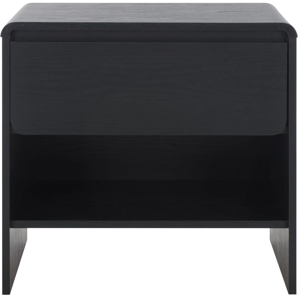 image:imageSAFAVIEH Home Collection  Arsenio 1Drawer 1Shelf Nightstand Table Light Cream Modern Bedside Storage NST3100CBlack