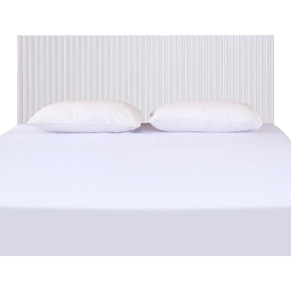 image:imageSAFAVIEH Home Collection Telsi Bleached White Mounted Wood Headboard King Size Modern Vertical Slat Design Easy WallMount Bedroom Accent HBD9600BKBleached White