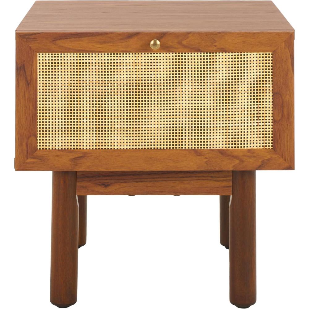 image:imageSAFAVIEH Home Collection Aino Oak 1Drawer NightstandWalnutNatural