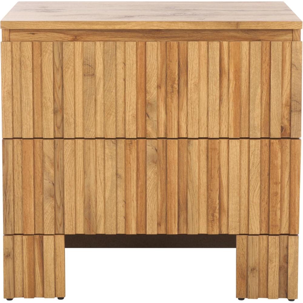 image:imageSAFAVIEH Home Collection Conall Oak Brown 2Drawer Storage Nightstand TableOak