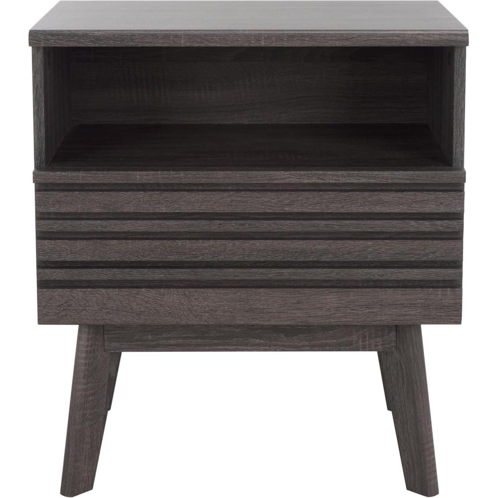 image:imageSAFAVIEH Home Collection ESMA Distressed Black 1Drawer 1Shelf NightstandDistressed Black