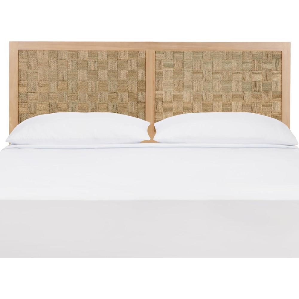 image:imageSAFAVIEH Home Collection Halvor Rattan Queen Size Headboard Light Brown Frame amp Natural BrownLight Natural