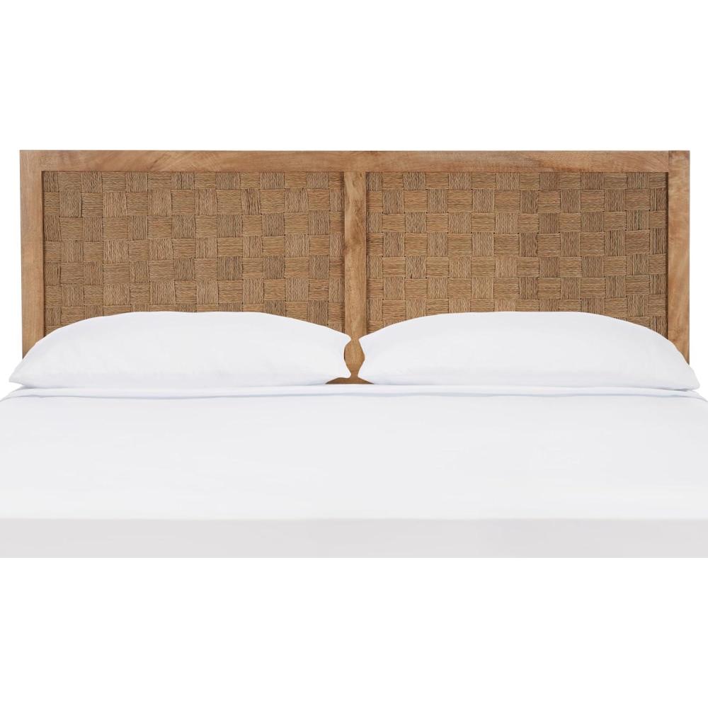 image:imageSAFAVIEH Home Collection Halvor Rattan Queen Size Headboard Light Brown Frame amp Natural BrownNatural